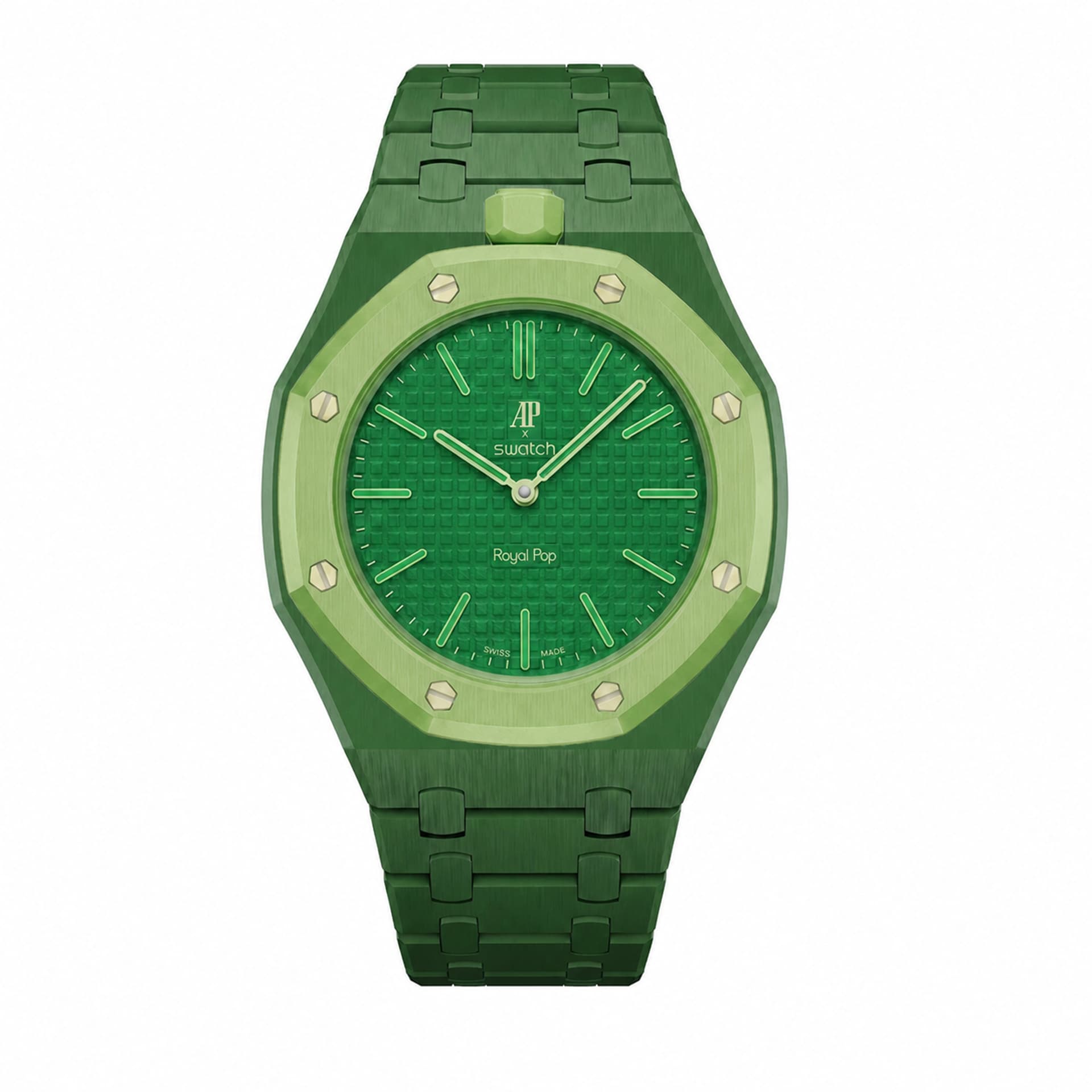 Core Green, bioceramic bracelet and case for the Royal Pop, view 1