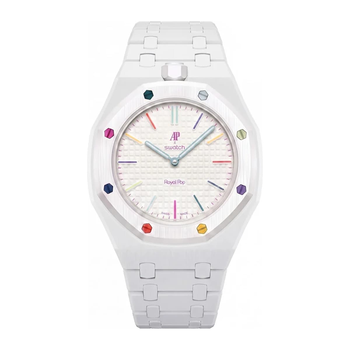 Core Blanc, bioceramic bracelet and case for the Royal Pop, view 1