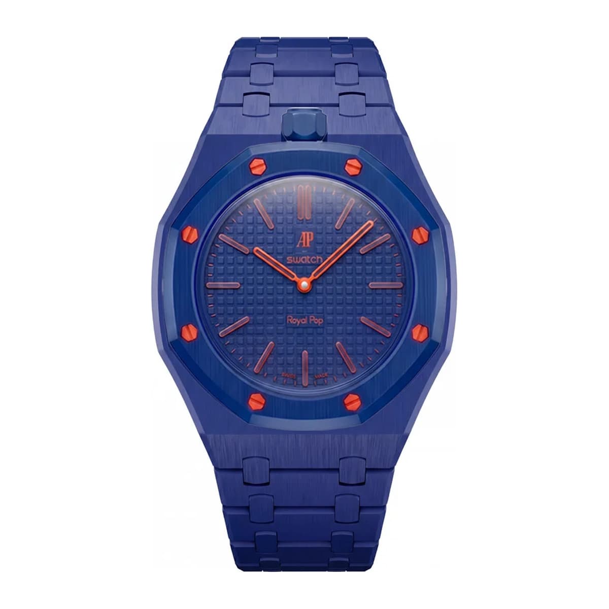 Core Orange, bioceramic bracelet and case for the Royal Pop, view 1