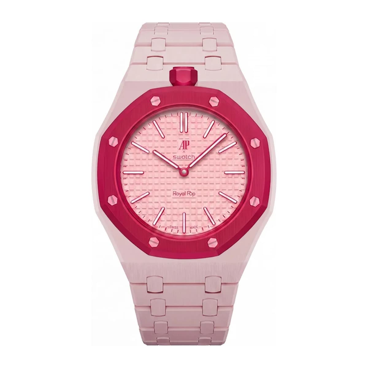 Core Rosso, bioceramic bracelet and case for the Royal Pop, view 1