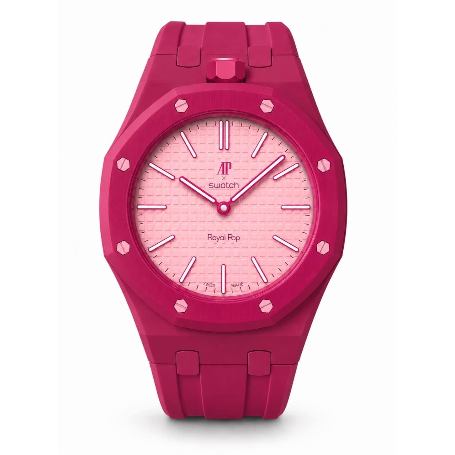Flex Rosso, silicone strap and bioceramic case for the Royal Pop, view 1