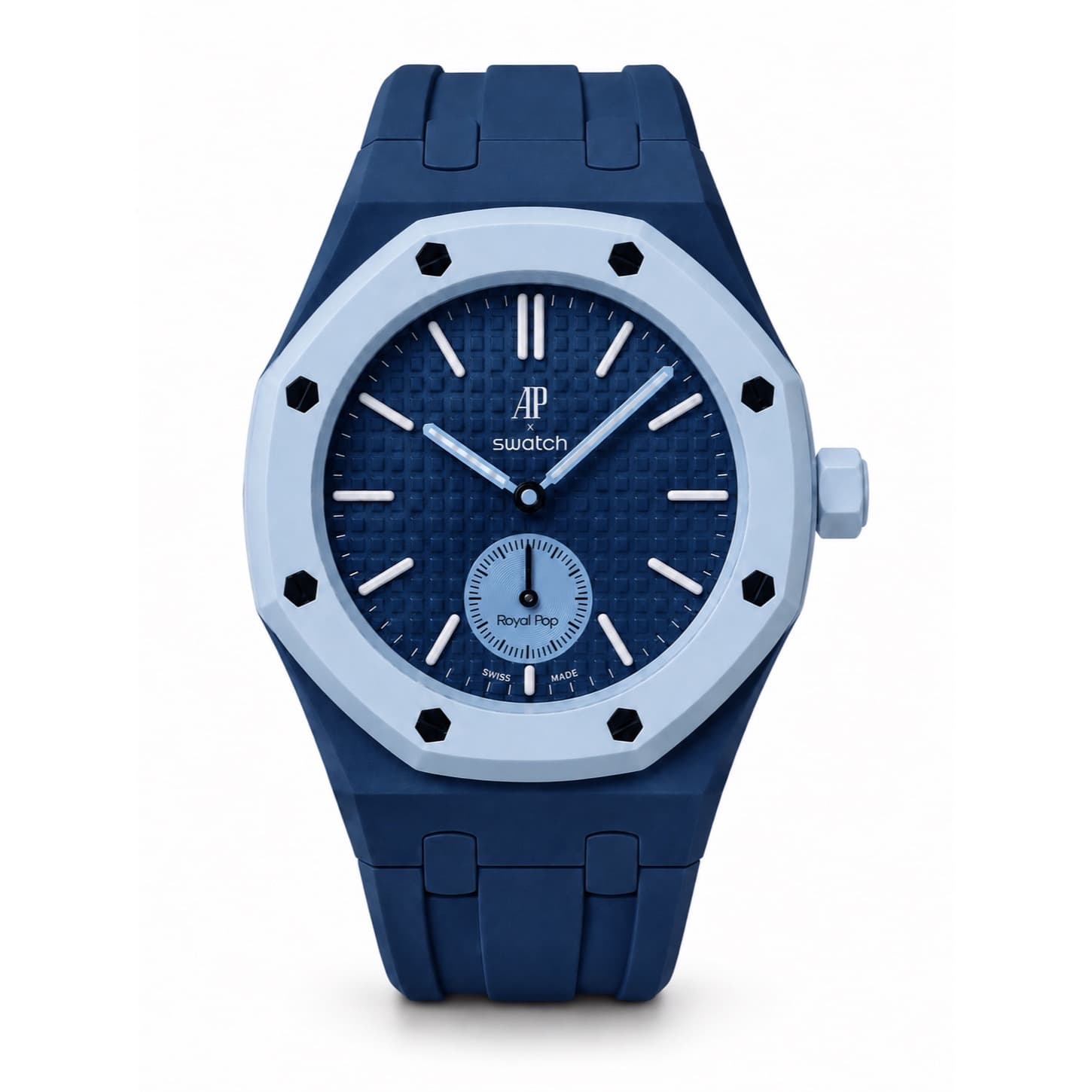 Flex Lamba, silicone strap and bioceramic case for the Royal Pop, view 1