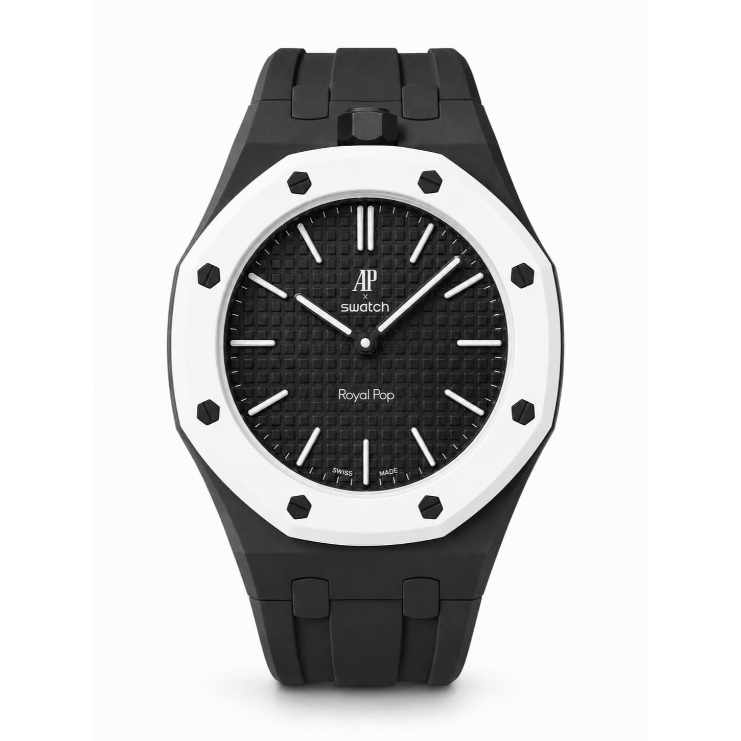 Flex Negro, silicone strap and bioceramic case for the Royal Pop, view 1