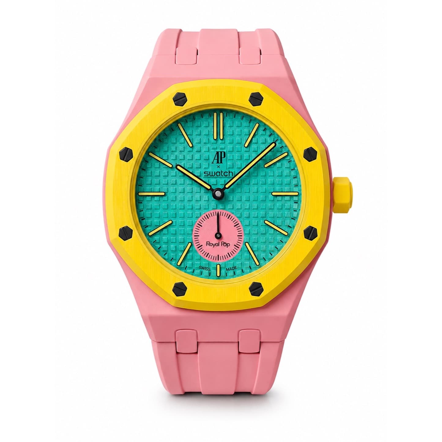 Flex Roz, silicone strap and bioceramic case for the Royal Pop, view 1